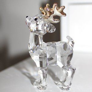Swarovski Reindeer with gold antlers